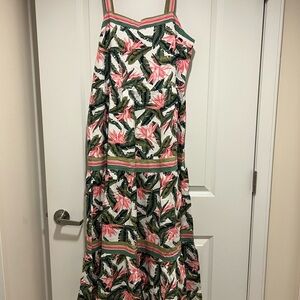 LOFT | Ankle Length Tropical Floral Maxi Dress | 12
